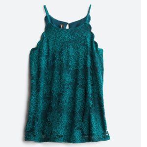 Fortune + Ivy (L) Lace Scalloped Halter Blouse